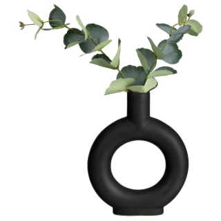 Karina Bailey Black Circular Vase with Eucalyptus