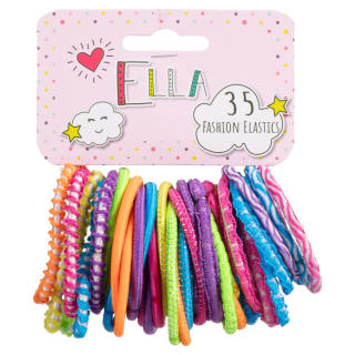 Ella Fashion Elastic Bobbles 35pk - Multicolour