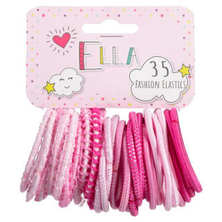 Ella Fashion Elastic Bobbles 35pk - Pink