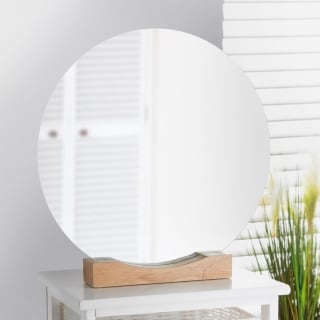 Round Mirror With Wooden Stand