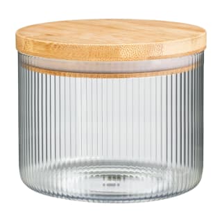 Ribbed Glass Storage Jar 650ml