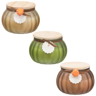 Glass Pumpkin Candle with Lid - Assorted