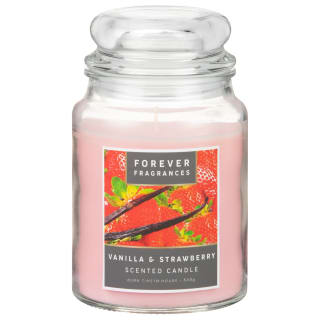 Forever Fragrance Vanilla & Strawberry Scented Candle Jar - Large