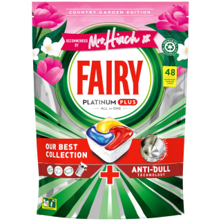 Fairy All-in-One Platinum Plus 48pk - Mrs Hinch Country Garden