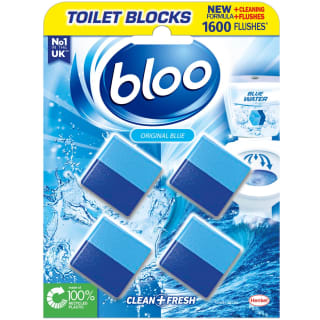 Bloo 2 in 1 Toilet Blocks 4pk - Original Blue