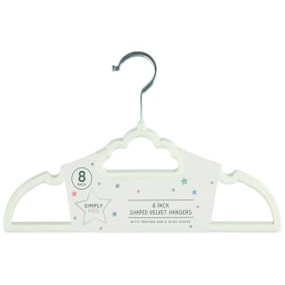 Simply Kids Velvet Hangers 8pk - White Cloud