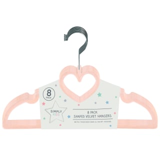 Simply Kids Velvet Hangers 8pk - Pink Heart
