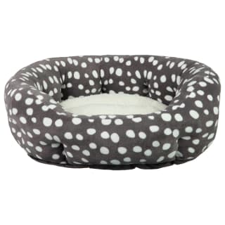 Polka Dot Oval Pet Bed - Grey
