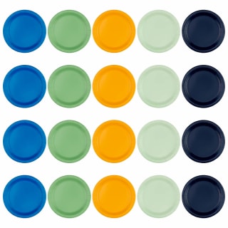 Round Coloured Party Plates 20pk - Boys