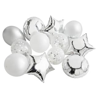 Metallic Party Balloons 12pk - Silver