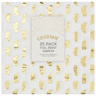 Metallic Party Napkins 25pk - Gold
