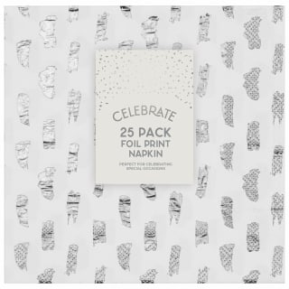 Metallic Party Napkins 25pk - Silver