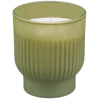 Matte Glass Ribbed Candle - Green