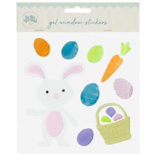 Hello Spring Gel Window Stickers - Easter Bunny