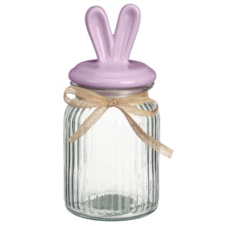 Glass Bunny Jar - Lilac