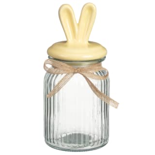 Glass Bunny Jar - Yellow