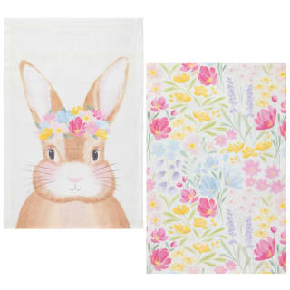 Easter Wishes Tea Towels 2pk - Flowers