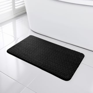 Addis Chevron Embossed Memory Foam Bath Mat - Black