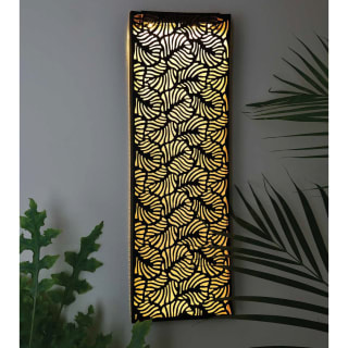 Solar Tropic Leaf Metal Wall Panel - Warm White