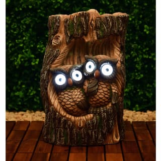 Solar XL Owls in a Tree - Cool White LED