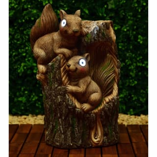 Solar XL Squirrels in a Tree - Cool White LED