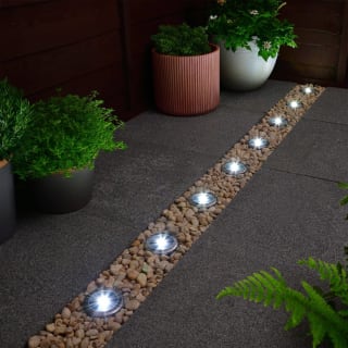 Solar Living Stainless Steel Ground Lights 8pk - Cool White