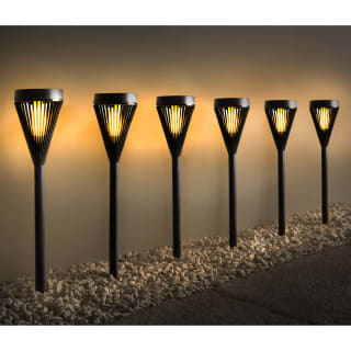 Solar Powered Santorini Post Lights 6pk - Black