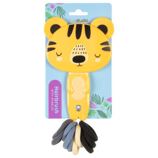Animal Hair Brush with Bobbles - Tiger