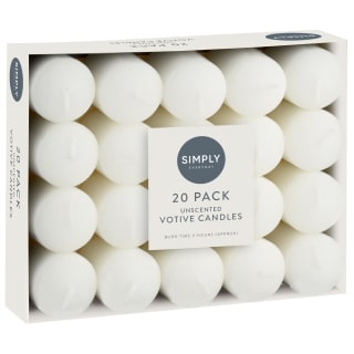 Simply Everyday Unscented Votive Candles 20pk - White