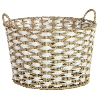 Large White & Natural Basket