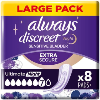 Always Discreet Extra Secure Ultimate Night Pad Large Pack 10pk