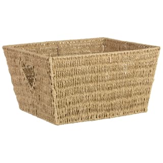 Vannes Heart Cut Out Wicker Basket - Natural