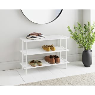Spaceways 3 Tier Wooden Shoe Rack - White