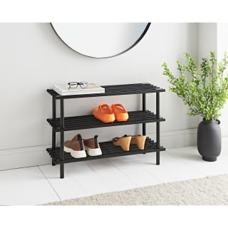Spaceways 3 Tier Wooden Shoe Rack - Black
