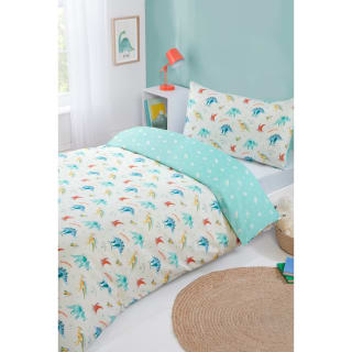 Simply Kids Green Single Duvet Set - Dinosaur