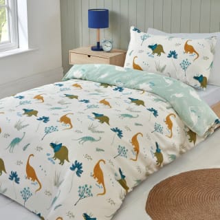 Simply Kids Green Single Duvet Set - Dinosaur