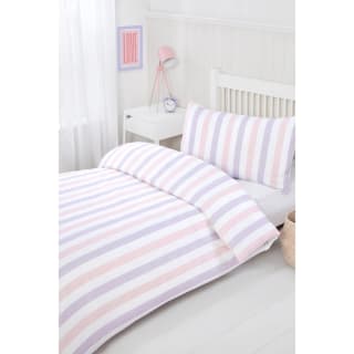 Simply Kids Striped Single Duvet Set - Pink & Lilac