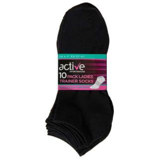 Ladies Trainer Socks 10pk - Black