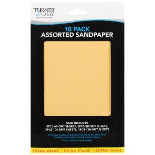 Turner & Gray Assorted Sandpaper 10pk
