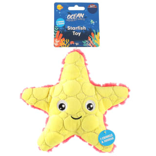Ocean Adventures Tough Starfish Dog Toy - Yellow