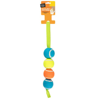 Tennis Balls On A Rope Dog Toy - Green