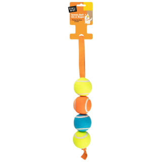 Tennis Balls On A Rope Dog Toy - Orange