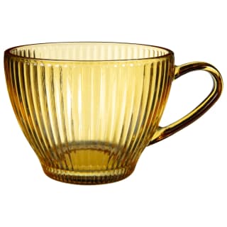 Ribbed Coloured Glass Mug - Yellow