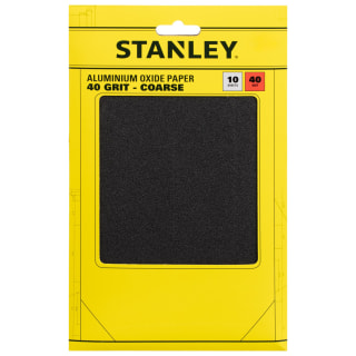 Stanley Aluminium Oxide Paper 10pk - 40 Grit Coarse