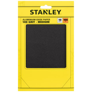 Stanley Aluminium Oxide Paper 10pk - 100 Grit Medium