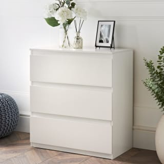 Sienna 3 Drawer Chest - White