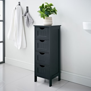 Maine 4 Drawer Chest - Black
