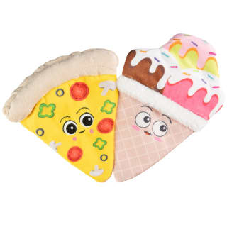Crinkle Food Flatties Dog Toy - Pizza