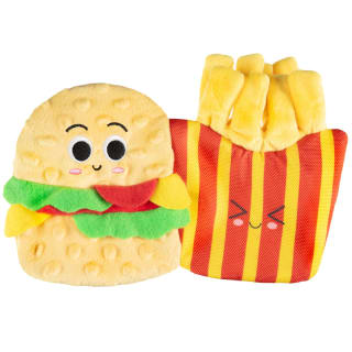 Crinkle Food Flatties Dog Toy - Burger