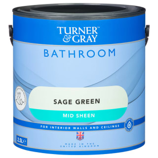 Turner & Gray Bathroom Mid Sheen Paint 2.5L - Sage Green
